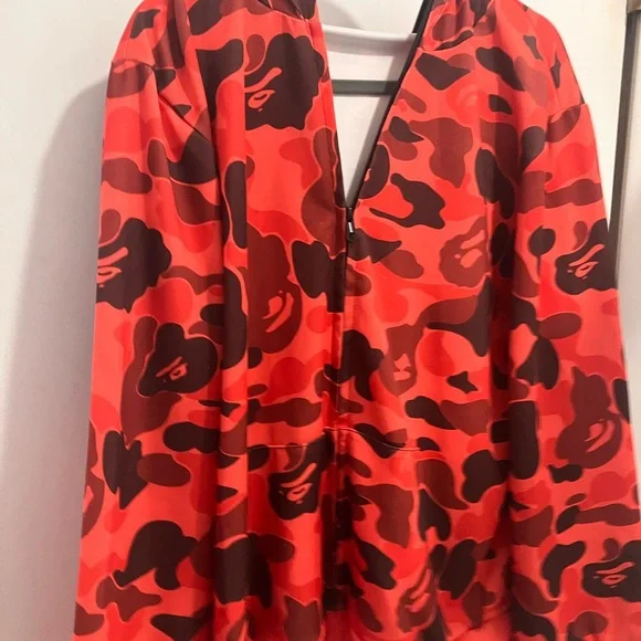 BAPE designer brand Camo Red Shark Full Zip Hoodie lightweight jacket Size XXL - Picture 7 of 15